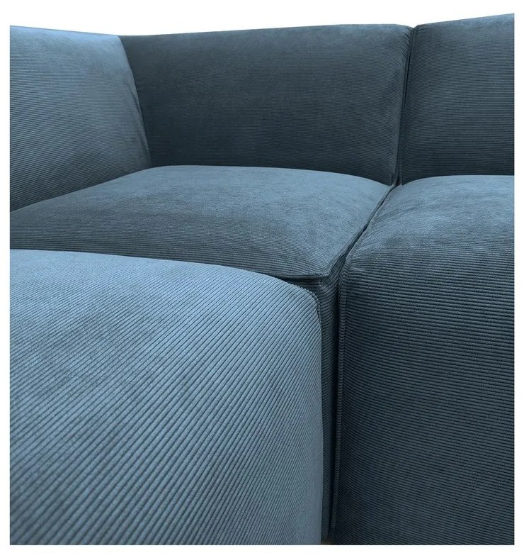 Kék kordbársony sarokkanapé (jobb oldali) Sting – Scandic