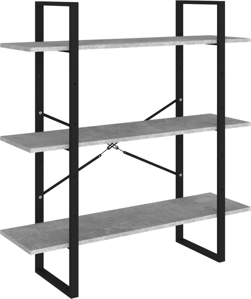 vidaXL betonszürke forgácslap könyvszekrény 100 x 30 x 105 cm