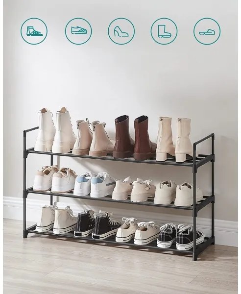 ALVORO cipőtároló fekete