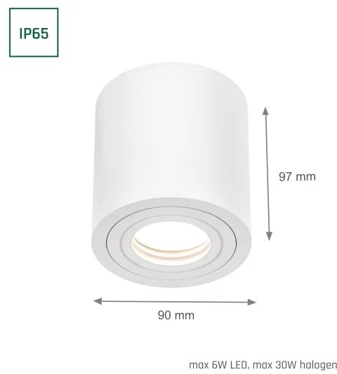 Fürdőszobai spotlámpa CHLOE 1xGU10/6W/230V IP65 kerek fehér