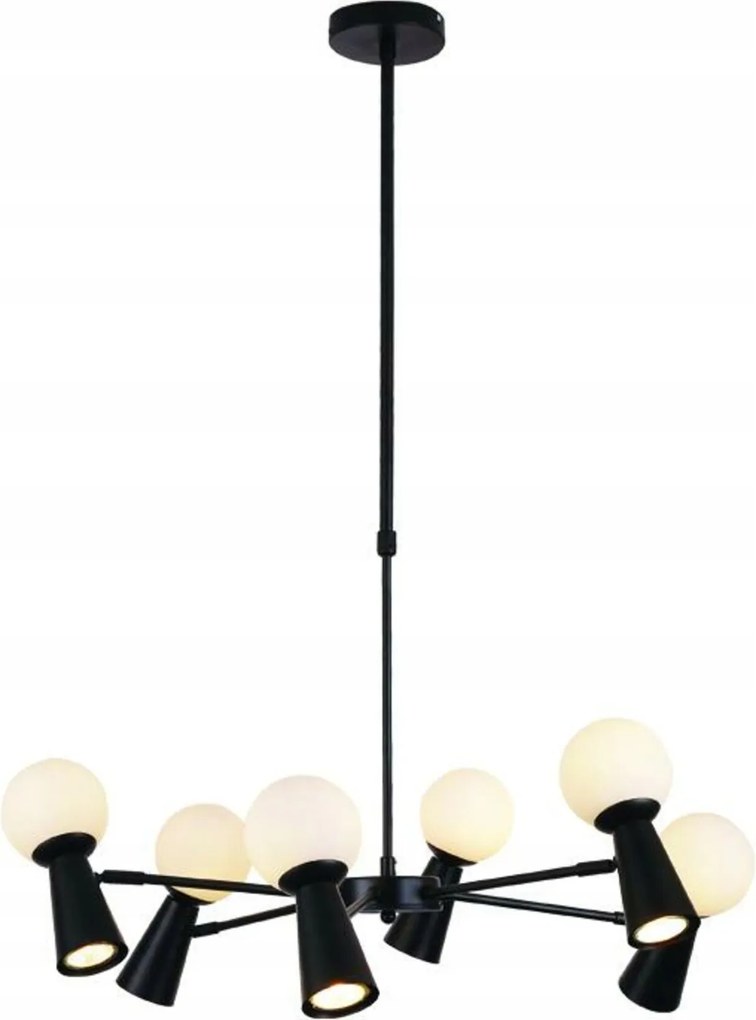 Aca Lighting függeszték 6xG9+6xGU10 Kimolos fekete fém fehér D72X120C