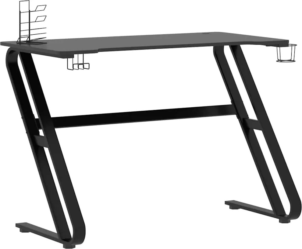 vidaXL fekete ZZ-lábú gamer asztal 110 x 60 x 75 cm