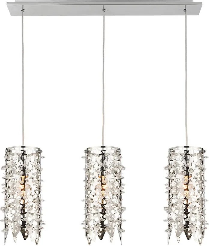 PREZENT 64366 VITRA Kristály Függesztett Lámpa Átlátszó, Ezüst E14 IP20