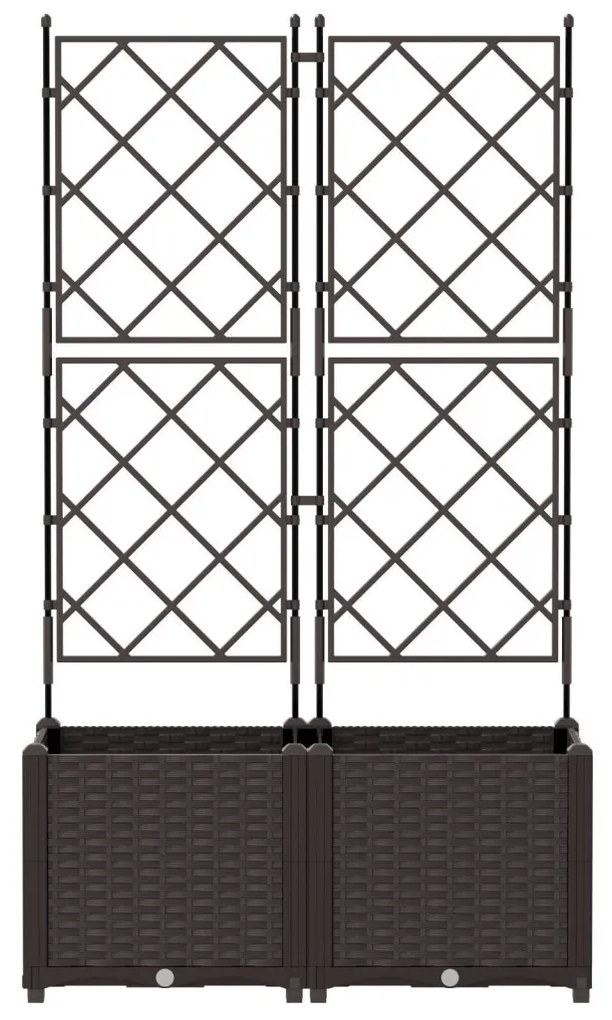 Rácsos virágcserép 2 db Barna 80x40x143 cm