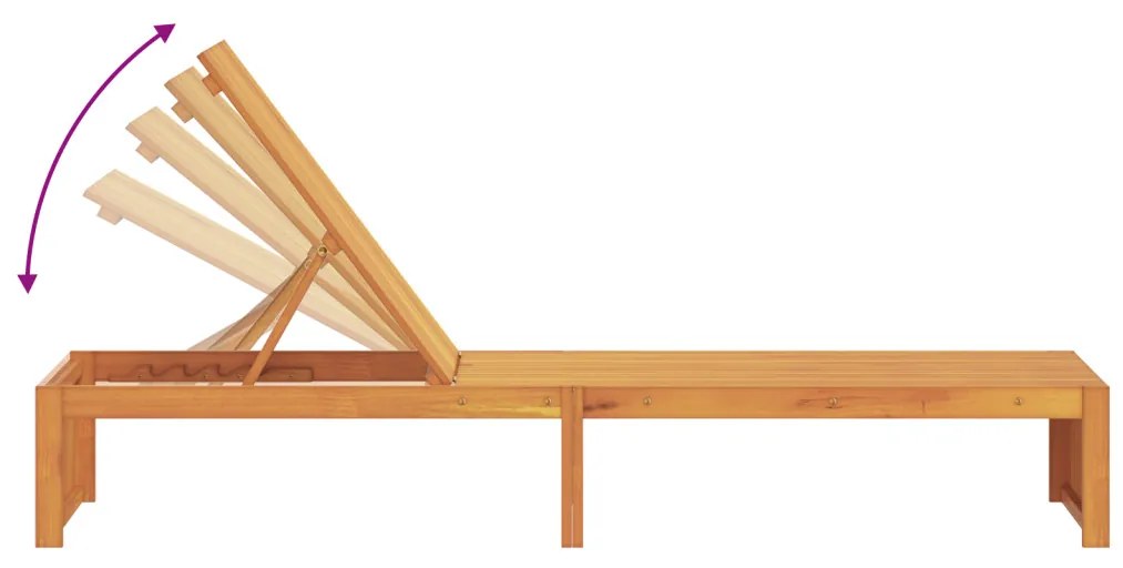 Napozóágy 200x55x30 cm Tömör Akácfa