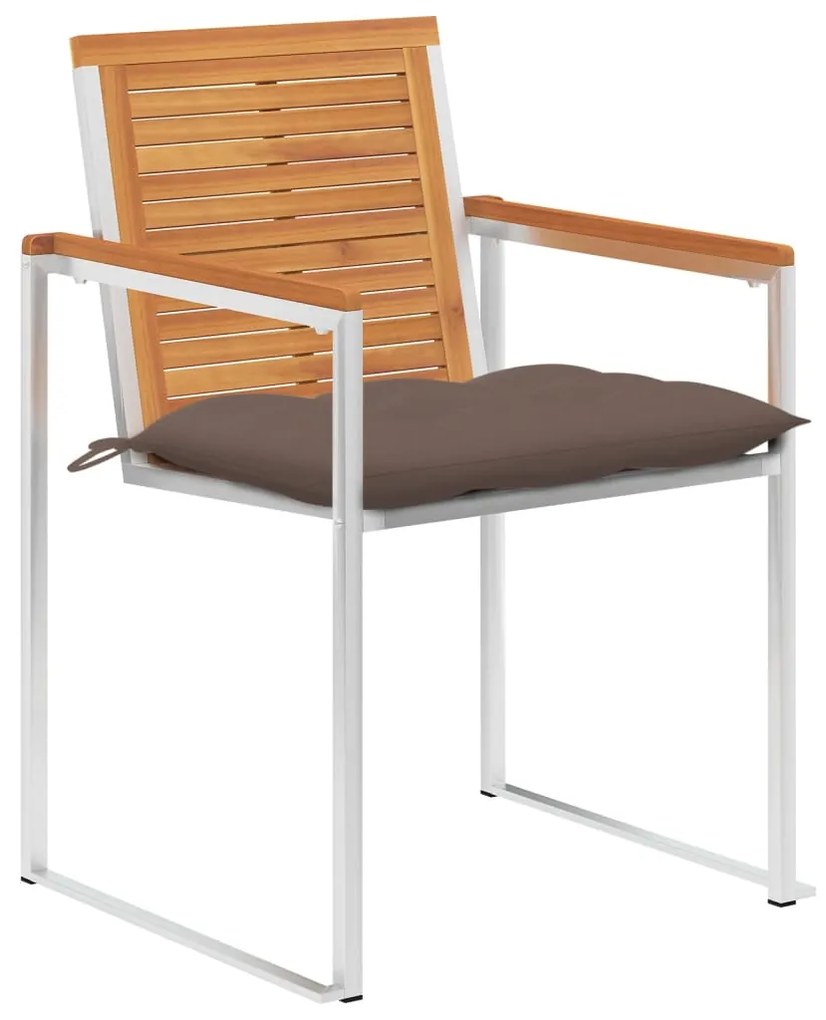 vidaXL 4 db tömör akácfa kerti szék párnákkal