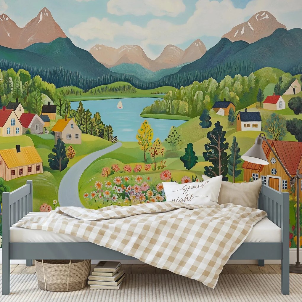 Fotótapéta - Falu a hegyekben (147x102 cm)
