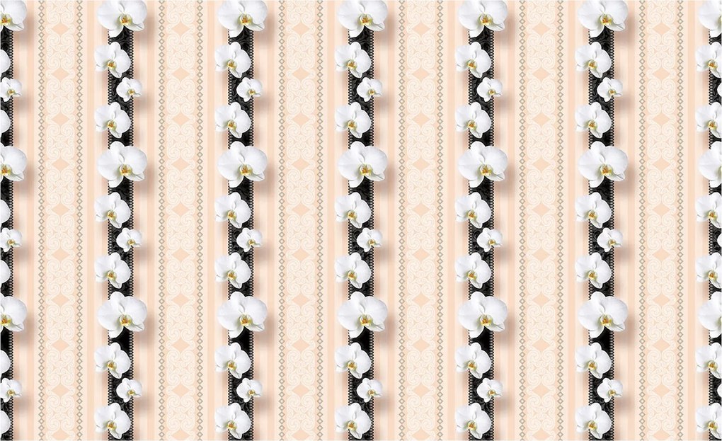Flizelin fotótapéta Fehér orchideák Nyugalom és elegancia 368x254 +ragasztó