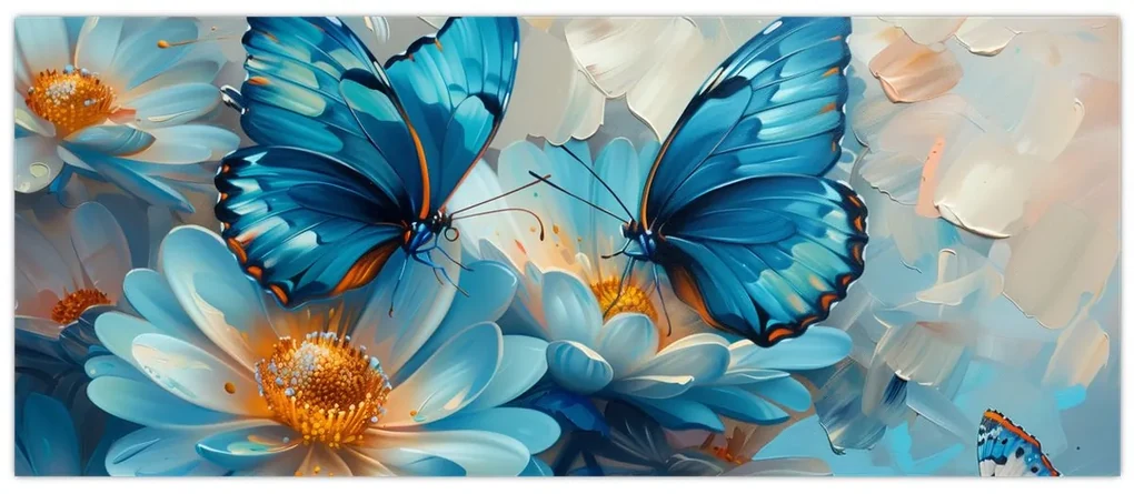 Kép - Kék pillangók (120x50 cm)