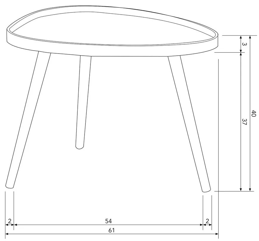 Tárolóasztal 50x61 cm Mae – WOOOD