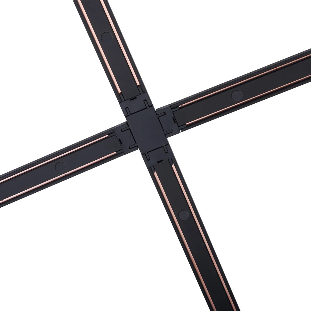 Modern fekete sínrendszer 1 fázisú, 400 cm, kerek tápegységgel - Magnetic