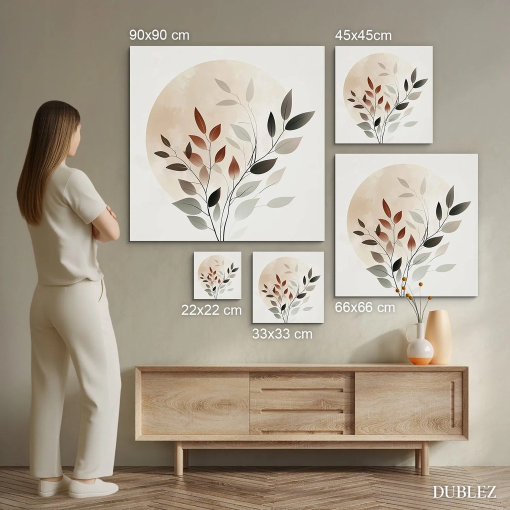 DUBLEZ | Fa boho kép - Levelek egy körben