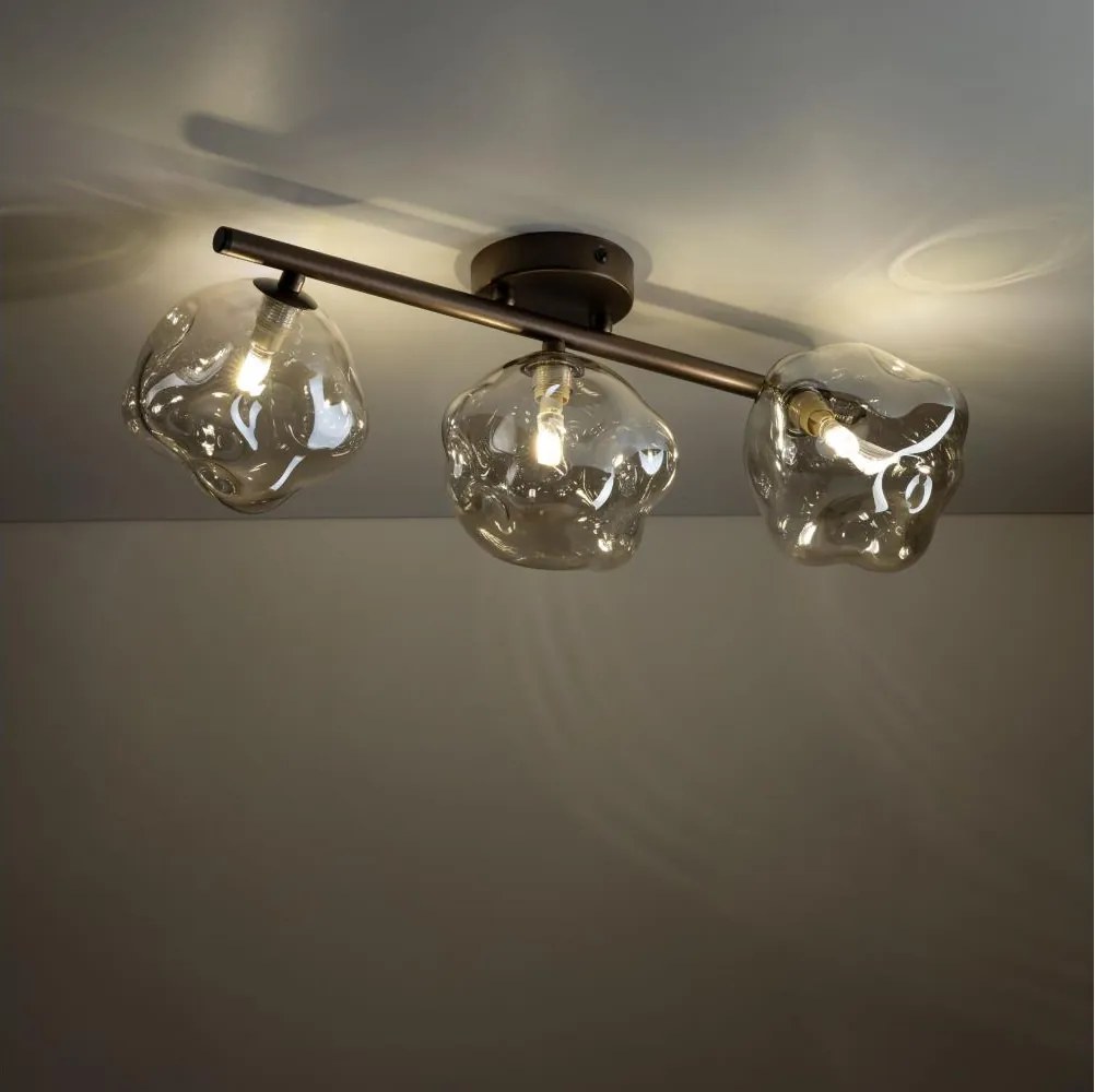 Brilagi - Felületre szerelhető csillár VULCANO 3xG9/8W/230V bronz/füstös bézs