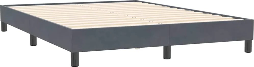 vidaXL sötétszürke bársony ágykeret matrac nélkül 160x210 cm