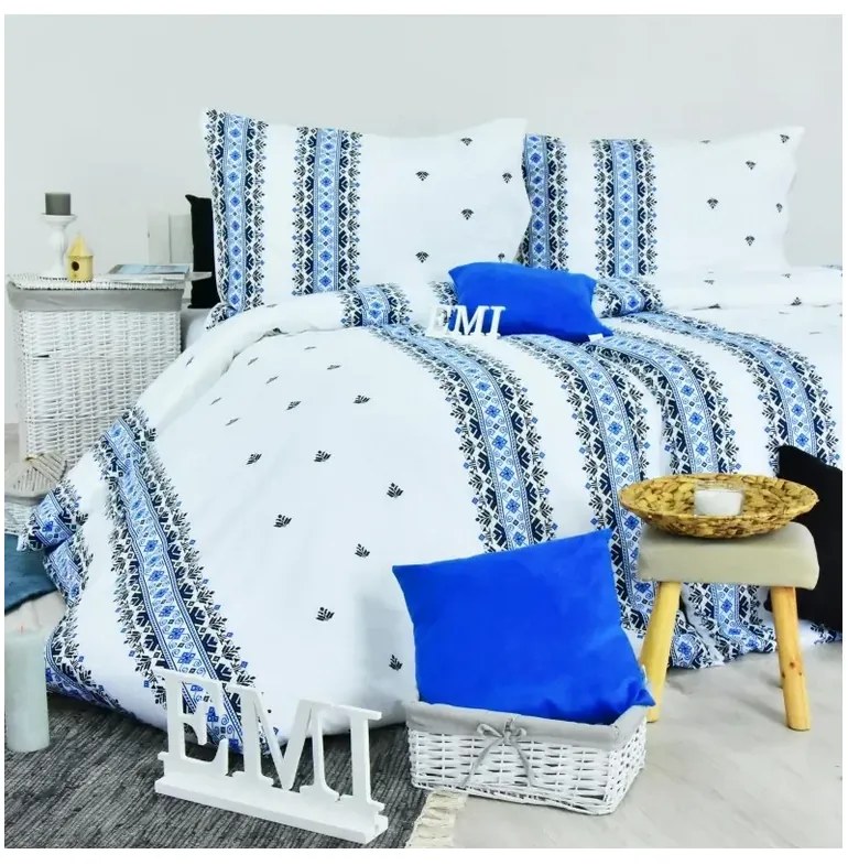 EMI Dorota kék ágyneműhuzat, A standard egyszemélyes ágy szett tartalma: 1x 140x200 + 1x 70x90