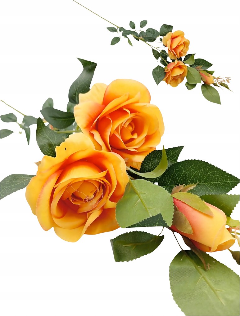 Rózsa Ág Művirág 97cm Sárga Mint Élő Nagy Váza Csokor Dekoráció