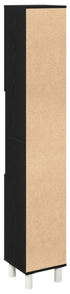 Fekete tölgy fürdőszoba szekrény 30x30x179 cm mérnöki fából