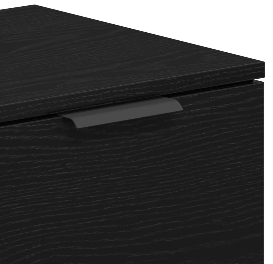 TV Szekrény Fekete Tölgy 102x35x36,5 cm Felépített Fa