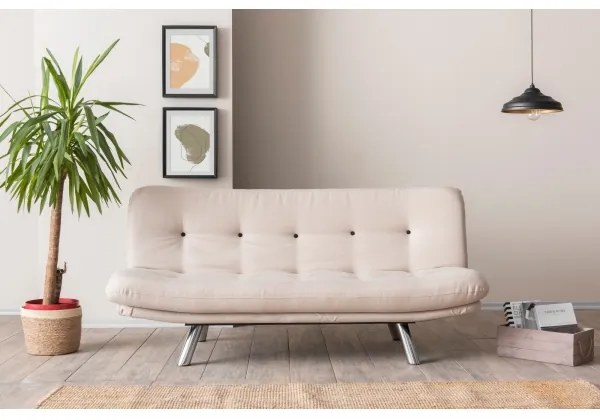 Kétszemélyes kihúzható BAKU kanapé, krémszínű