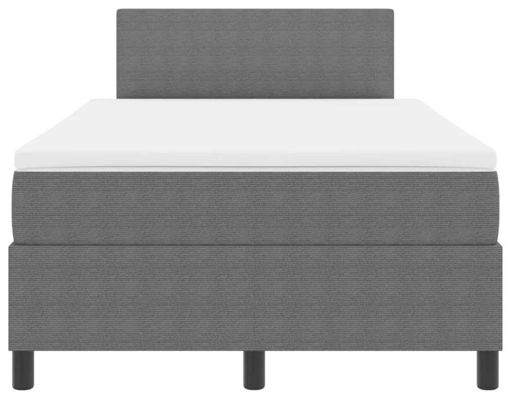 Box Spring Ágy Matraccal Világosszürke 120x200 cm Kordbársony Szövet