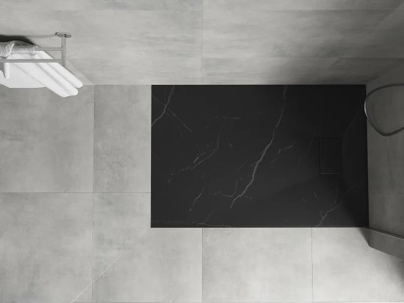 Mexen Hugo téglalap alakú zuhanytálca SMC 120 x 90 cm, fekete kő - 42759012