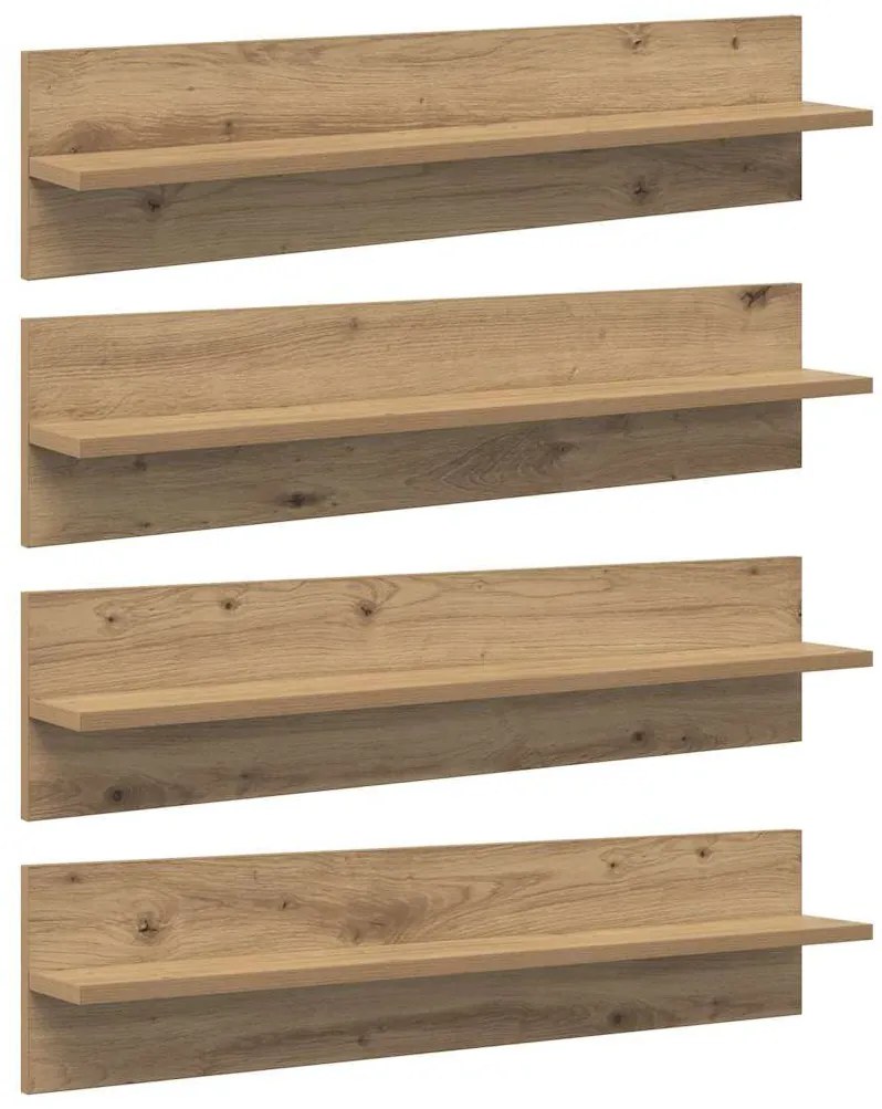 vidaXL Falpolcok 4 pcs Artisan tölgy 80 x 11,5 x 18 cm Faanyag