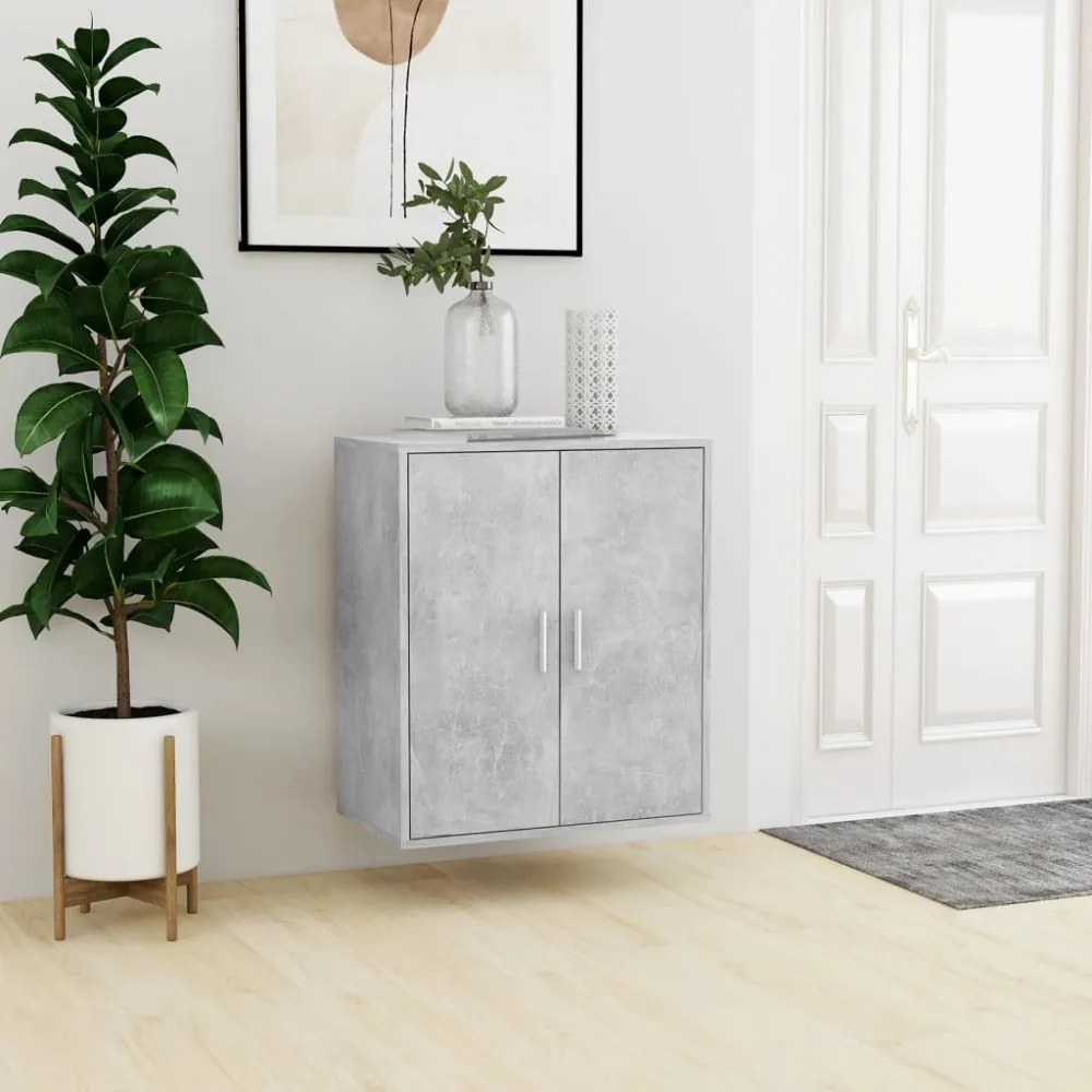 betonszürke szerelt fa cipősszekrény 60 x 35 x 70 cm