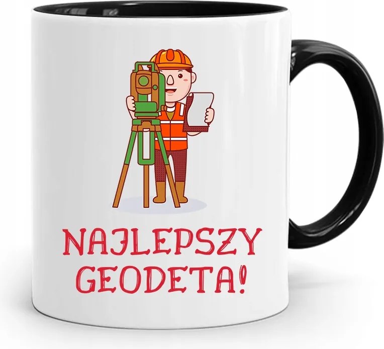 Fekete Bögre Földmérőnek Legjobb Földmérő Nyomtatott Fotóval