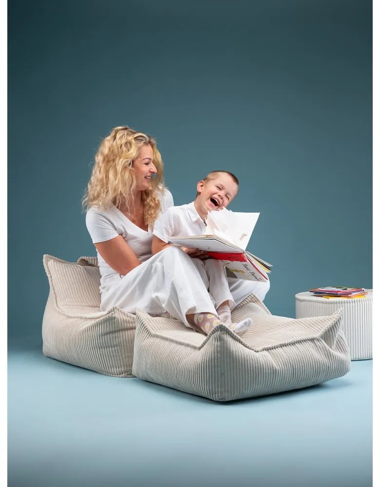 Krémszínű kordbársony gyerek babzsákfotel Chair – Wigiwama