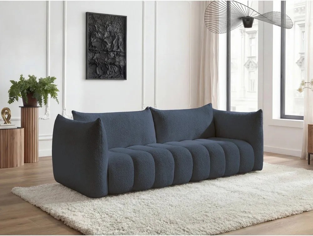 Sötétkék buklé kanapé 286 cm Azra – Bobochic Paris