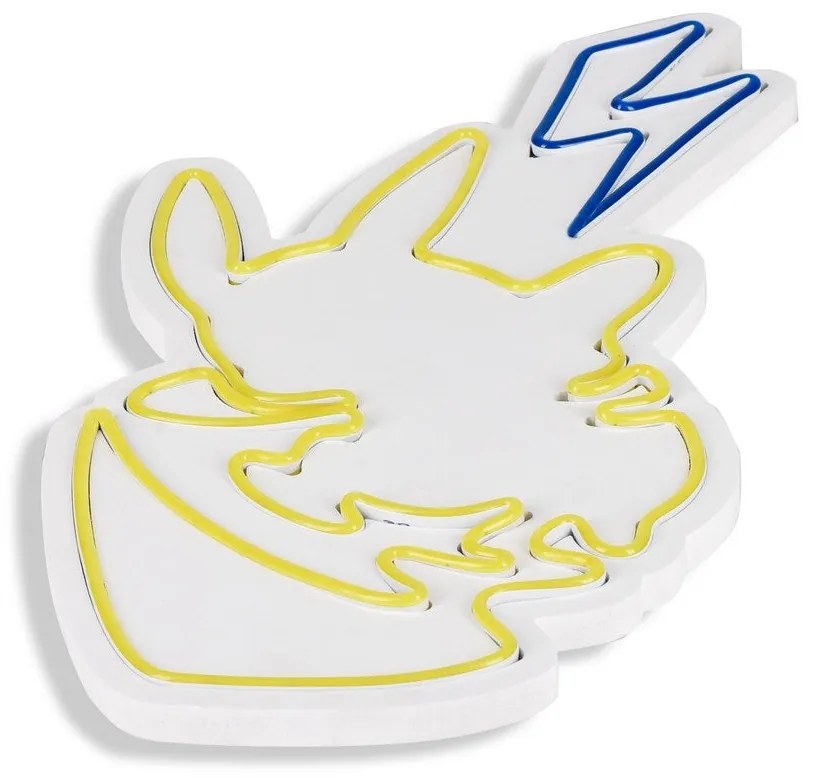 Műanyag LED-es fali dekoráció, Pikachu - Sárga Blue
