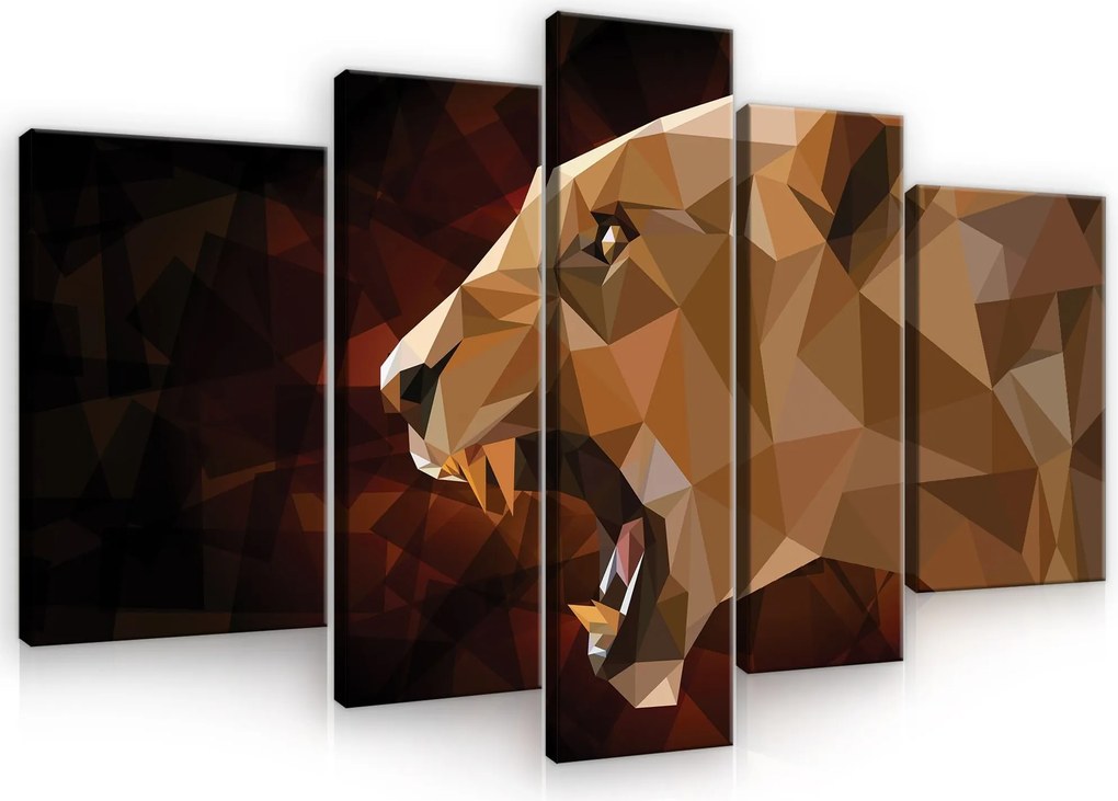Vászonkép 170x100 Oroszlán geometrikus állat erő természet absztrakt fal művészet