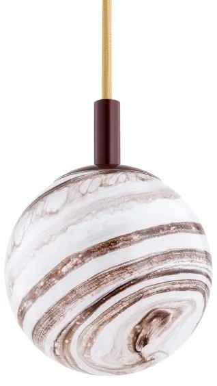 Argon 8452 - Csillár zsinóron ALMIROS 1xE14/7W/230V átm. 12 cm alabástrom barna/arany