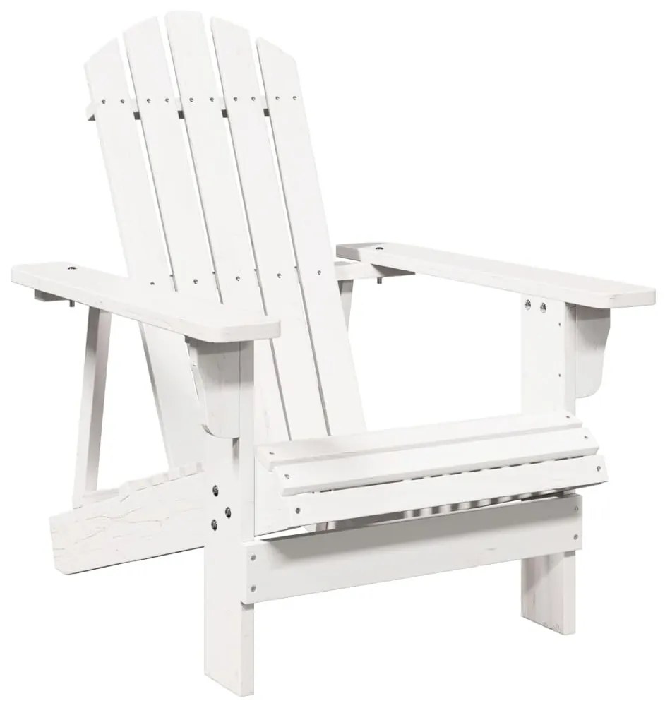 fehér tömör fenyőfa Adirondack szék 69 x 85 x 90,5 cm
