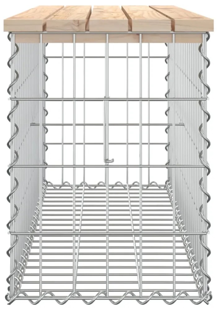 tömör fenyőfa gabion kerti pad 103x31,5x42 cm