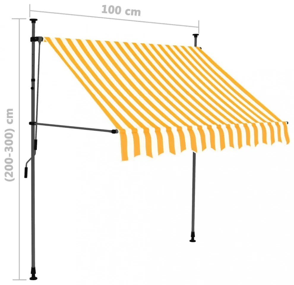 fehér-narancssárga kézzel kihúzható LED-es napellenző 100 cm