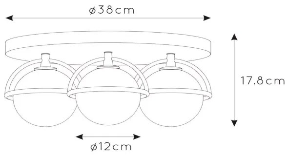 Lucide 30167/03/30 - Fürdőszobai mennyezeti lámpa ISOBEL 3xG9/33W/230V IP44