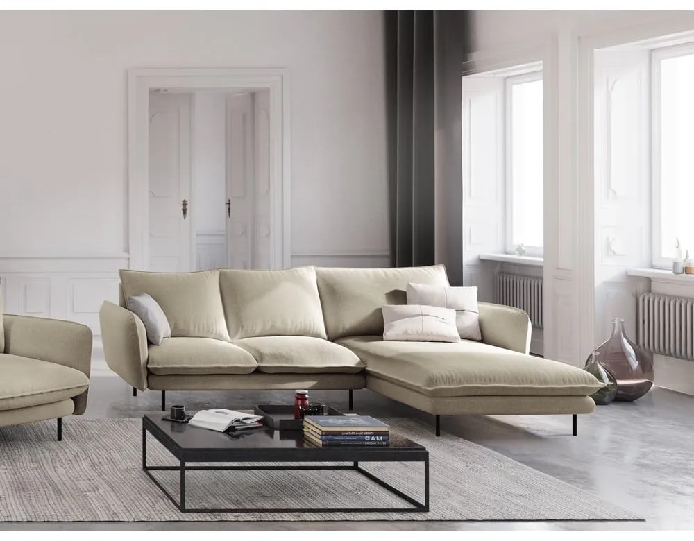 Vienna bézs sarokkanapé, jobb oldali - Cosmopolitan Design