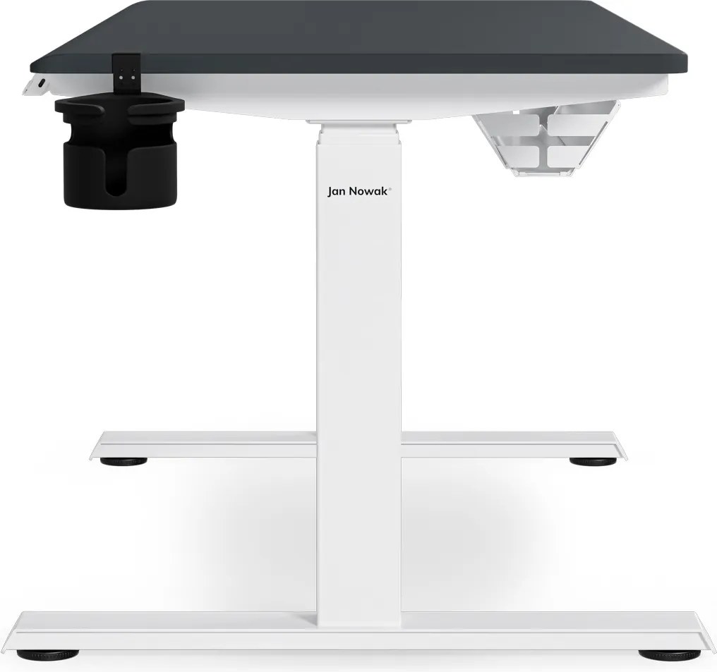 Elektromos, állítható magasságú, ergonomikus, fehér-antracit íróasztal,1200x600 mm: ARIA