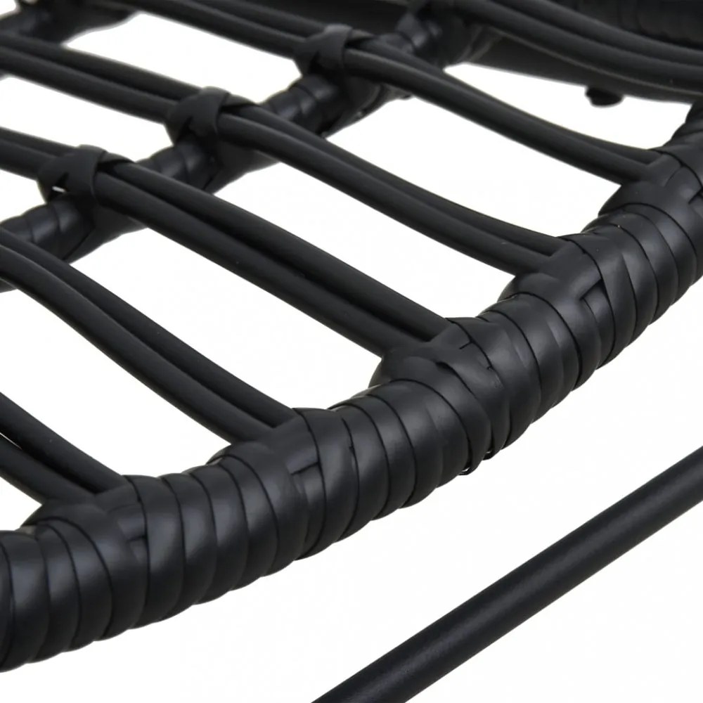 fekete polyrattan kerti szék