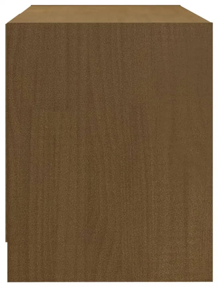 mézbarna tömör fenyőfa TV-szekrény 80 x 31 x 39 cm
