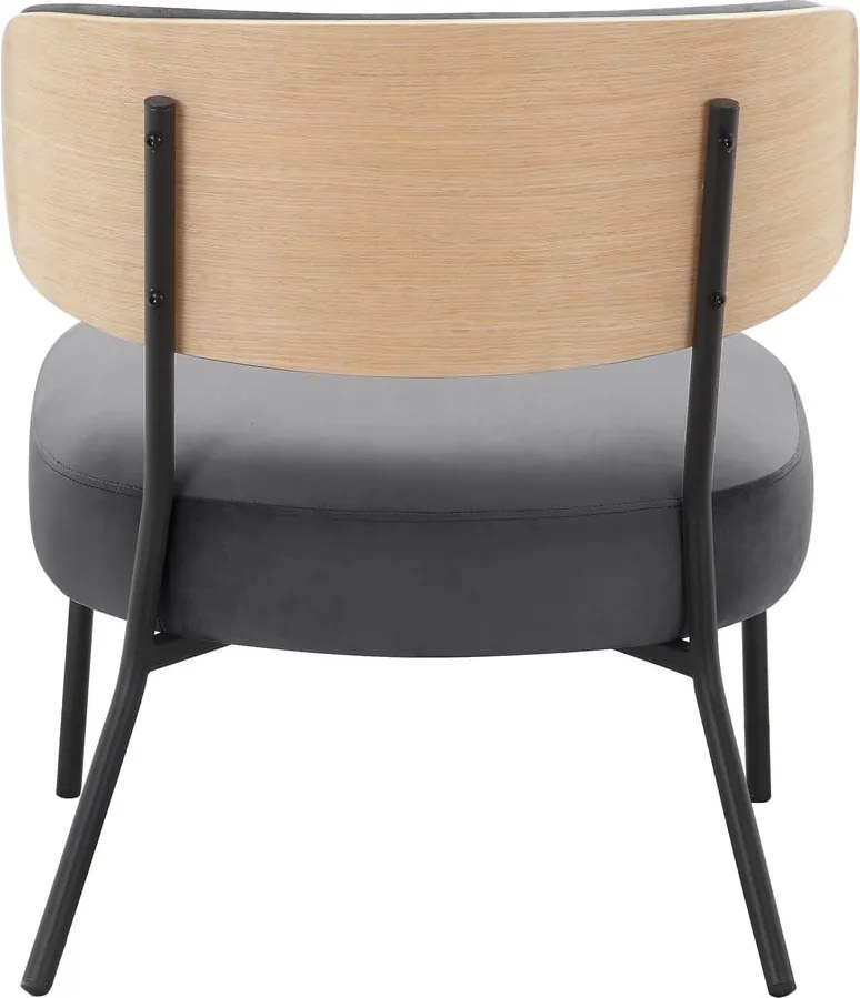 Szürke bársony fotel lábtartóval Jerry – Støraa