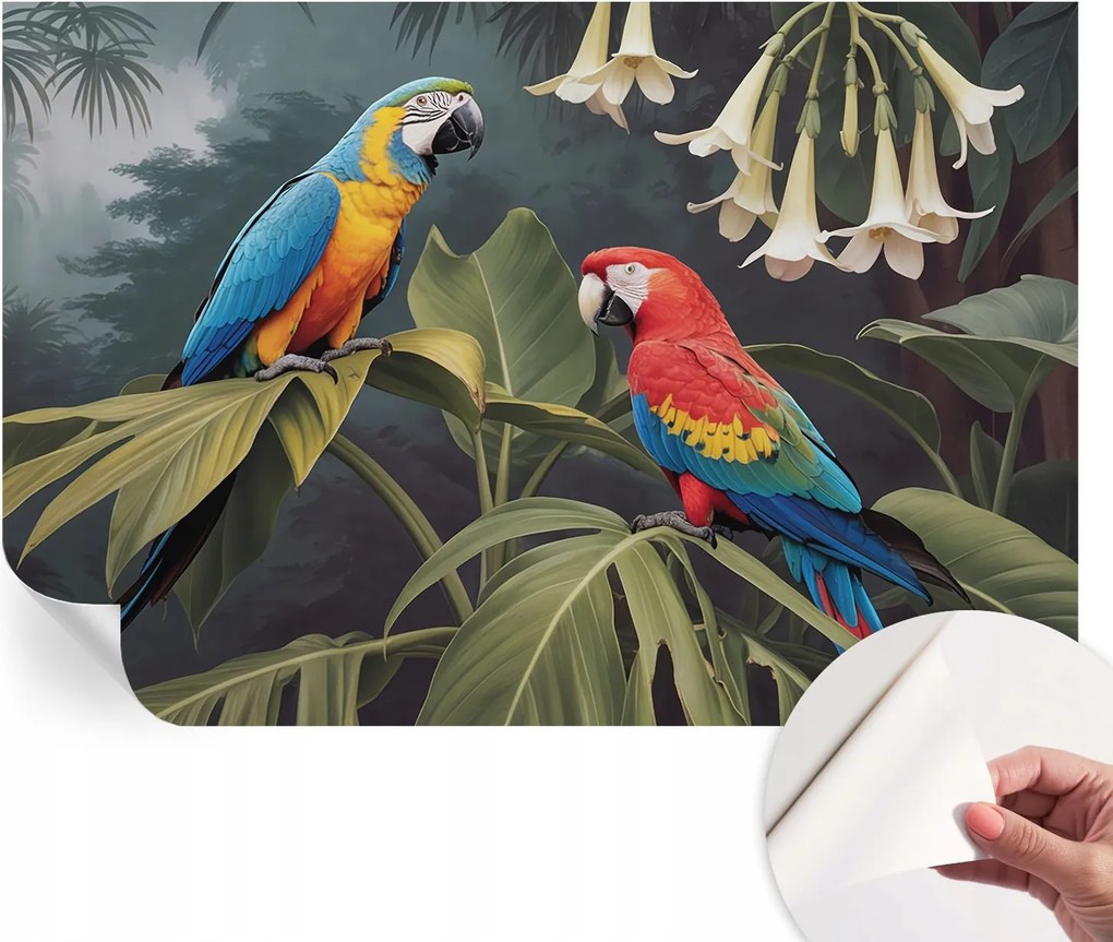 Modern Öntapadós Fotótapéta Mosható Színes papagájok 104x70 cm