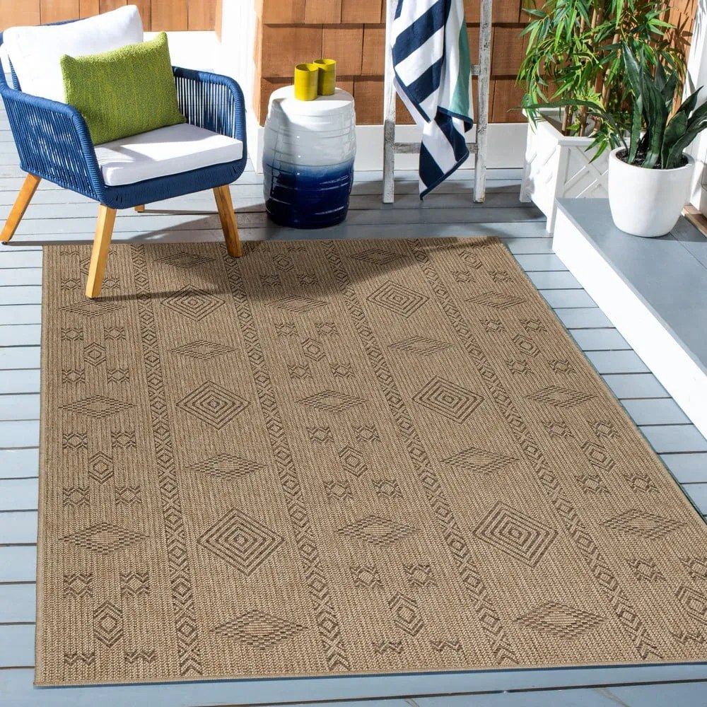 Natúr színű kültéri futószőnyeg 80x250 cm Dhaka – Ayyildiz Carpets