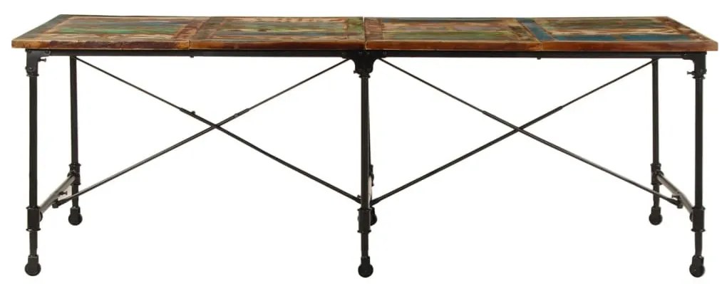 Tömör újrahasznosított fa étkezőasztal 220 x 90 x 77 cm