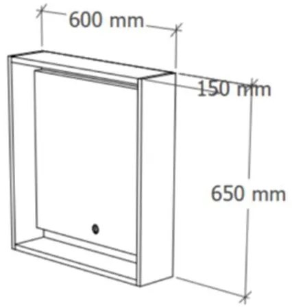 TMP NORD CRAFT tükrös szekrény LED világítással 60 x 65 cm