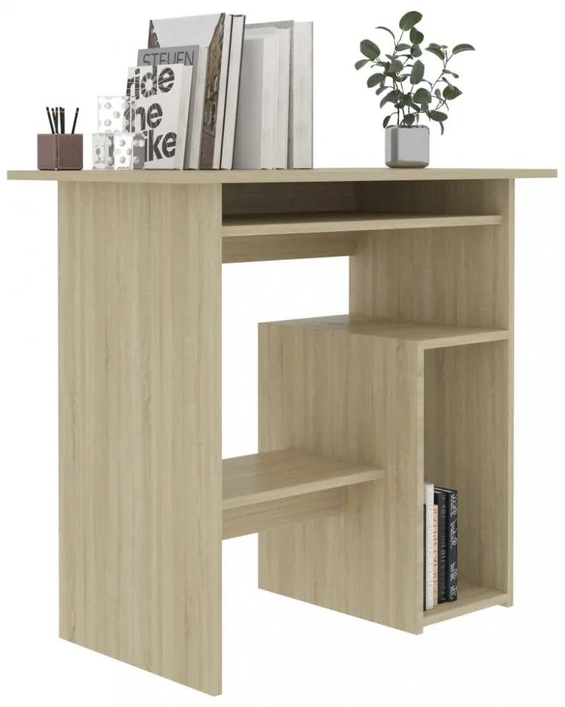 vidaXL sonoma tölgy színű szerelt fa íróasztal 80 x 45 x 74 cm