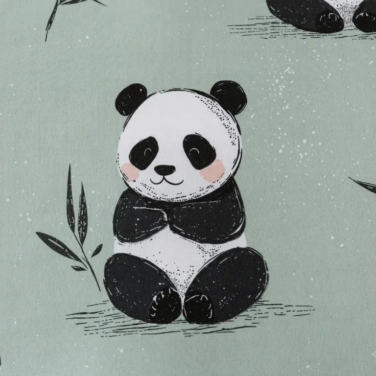 Mikroszálas ágynemű szett PANDA RELAX mentás + Párnahuzat 50 x 70 cm INGYENESEN
