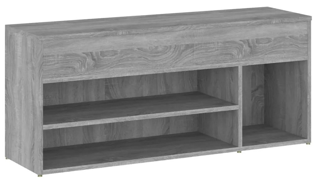 szürke sonoma színű cipőtároló pad 105 x 30 x 45 cm