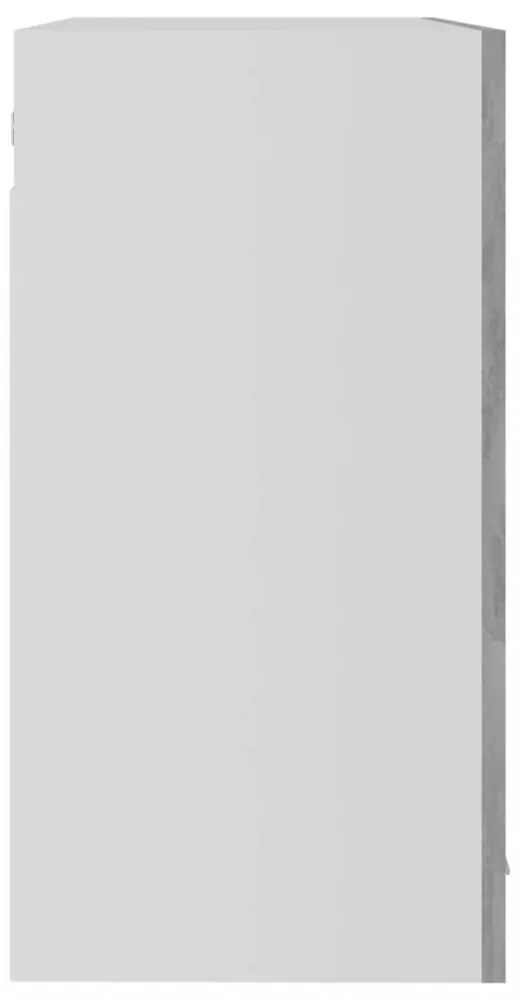 betonszürke szerelt fa függő üvegszekrény 80 x 31 x 60 cm